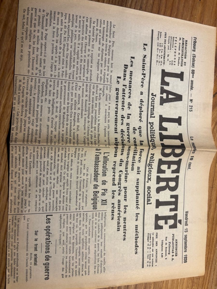 Documents: La liberte 1939 – D'occasion à Heitenried par Petize