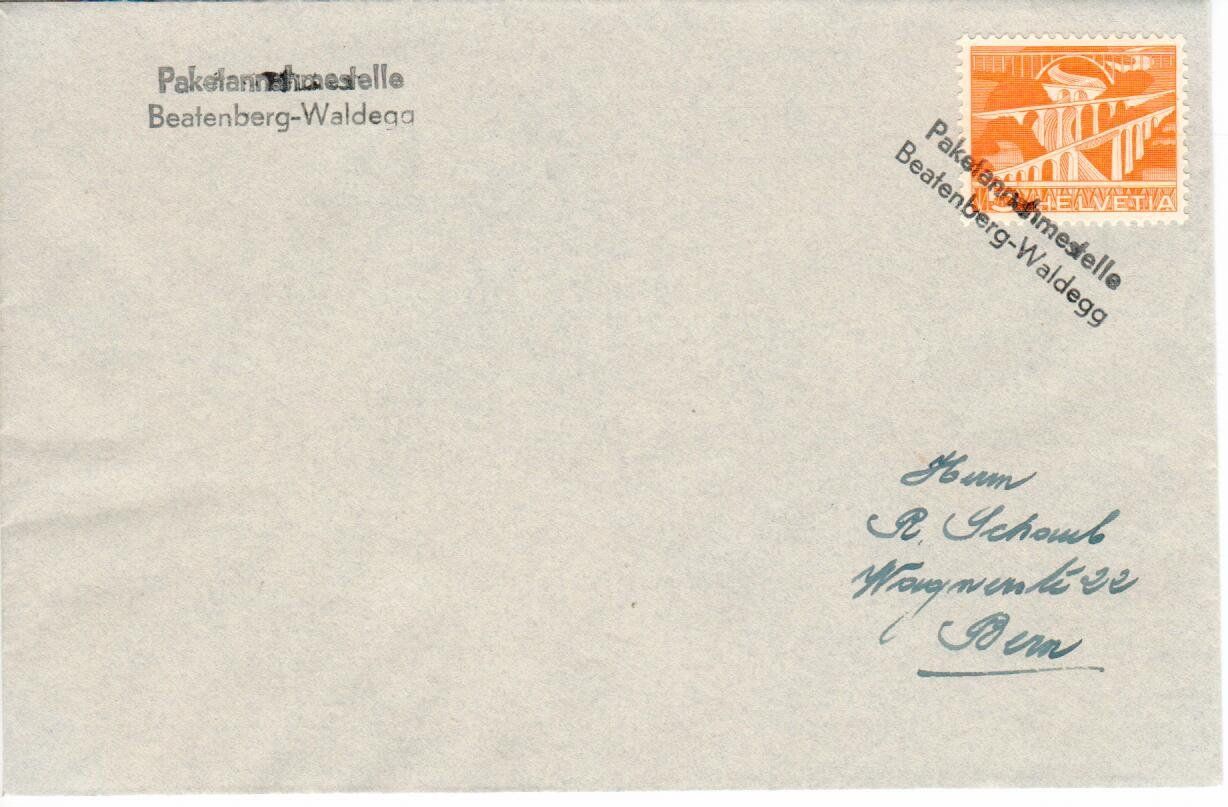 Alle Briefmarken: Brief, Paketannahmestelle Beatenberg - Waldegg – Gebraucht aus Wolhusen von Curver9