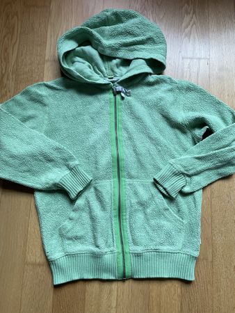 Hessnatur Frottee-Jacke Kapuzenjacke Gr. 128 grün