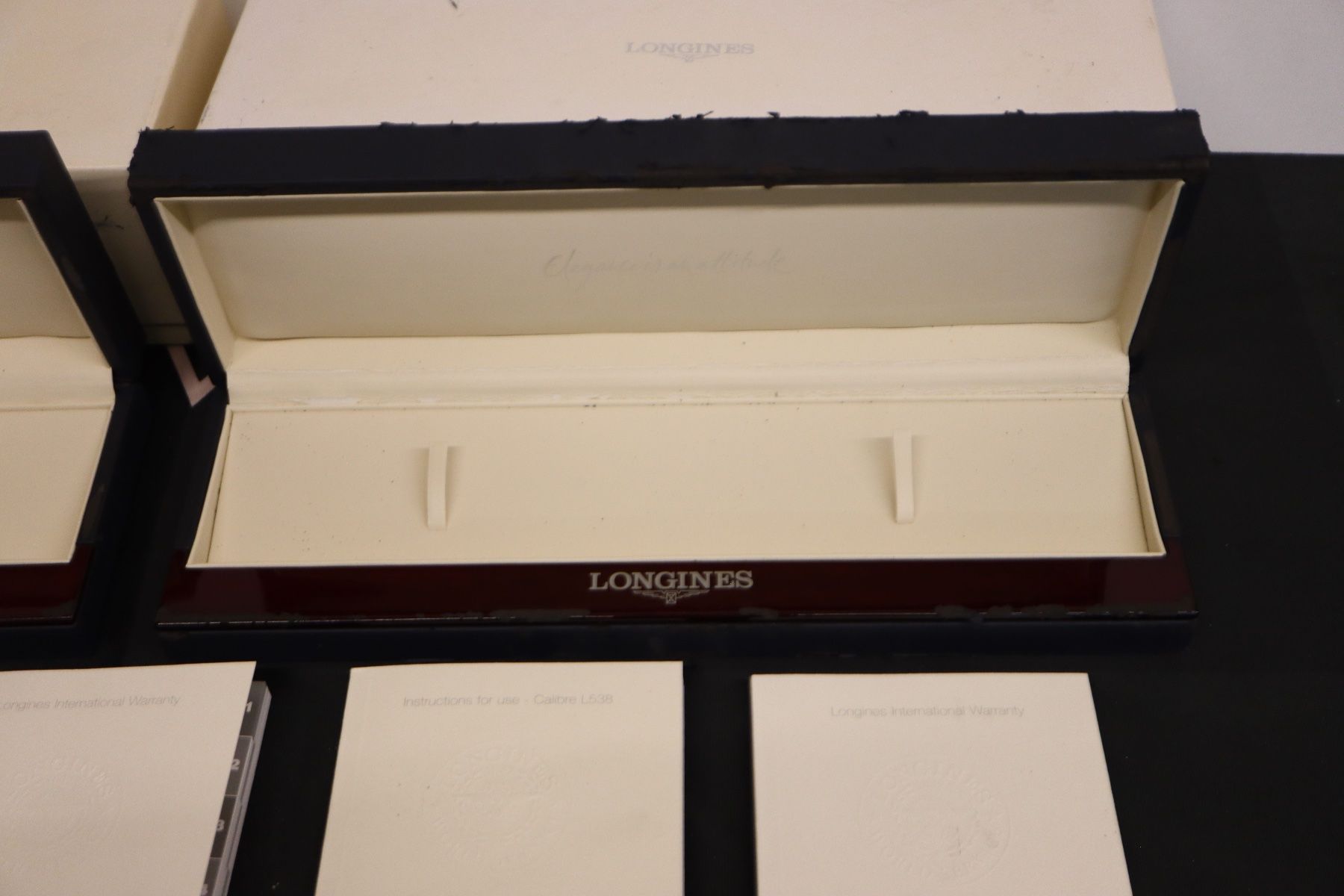 Scatole porta orologi: 2x Longines Uhrenbox Box Etui mit Umkarton & Booklets – Usato da Zürich venduto da KE-Sales 3
