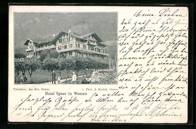 Cartes postales: AK Weesen, Am Hotel Speer, 1900 – D'occasion à Berlin par bartko-reher