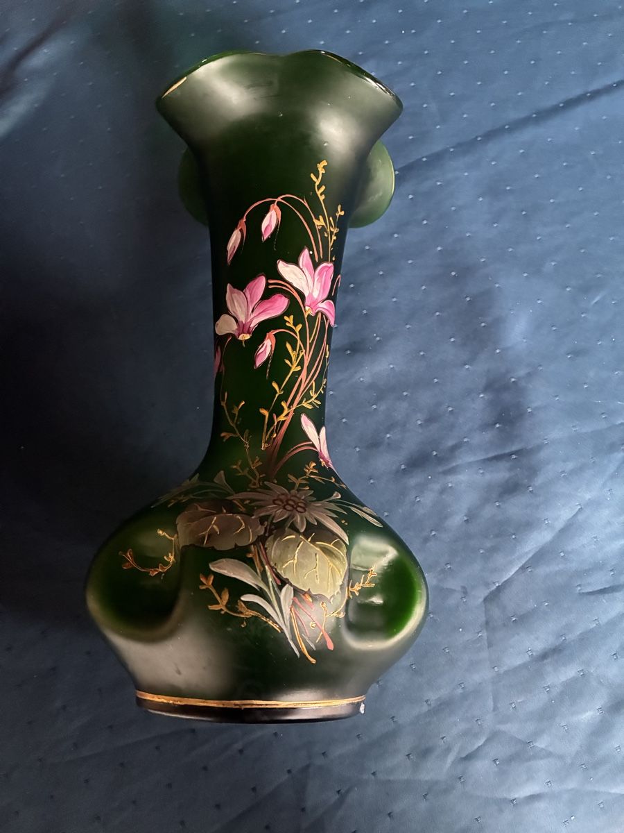 Vasi & Recipienti: Grosse Glasvase Jugendstil grün – Usato da Dornach venduto da Rosengarten