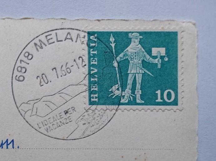 Cartoline postali: TI, Nr. 5814 Melano, Stempel Melano, 1966 – Usato da Aarau Rohr venduto da mgvw 1