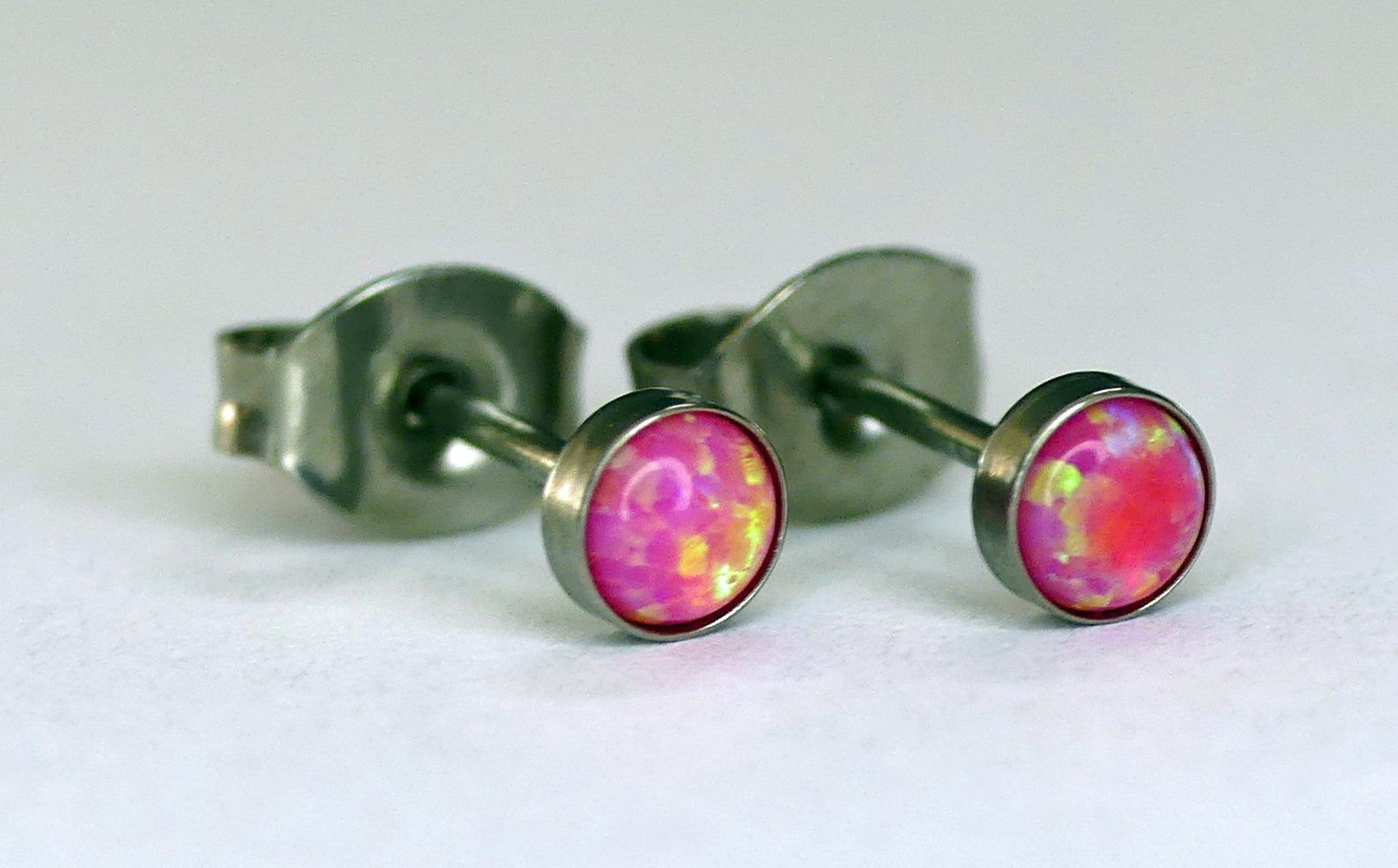 Orecchini pendenti & Orecchini a lobo: Ohrsteker aus Titanium mit Opal – Nuovo e nell'imballaggio originale da Matten b. Interlaken venduto da kero71 2