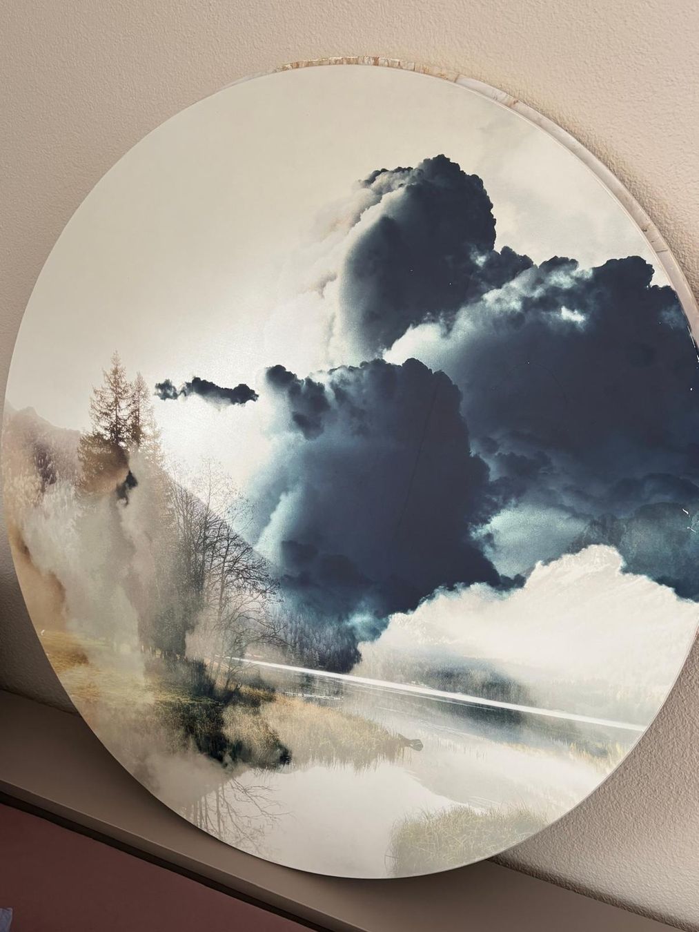 Foto & Immagini: Rundes Wandbild mit Winterlandschaft - Einzigartiges Dekor – Usato da Winterthur venduto da Genni 2