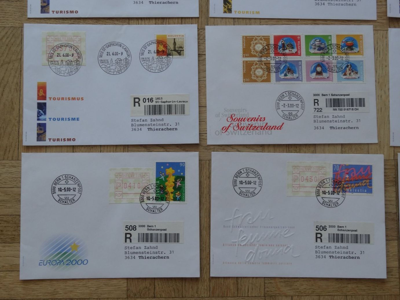 Tutti i francobolli: Timbres   Lot  (B)  9x   2000 – Usato da Romanel-sur-Lausanne venduto da Swift13 3