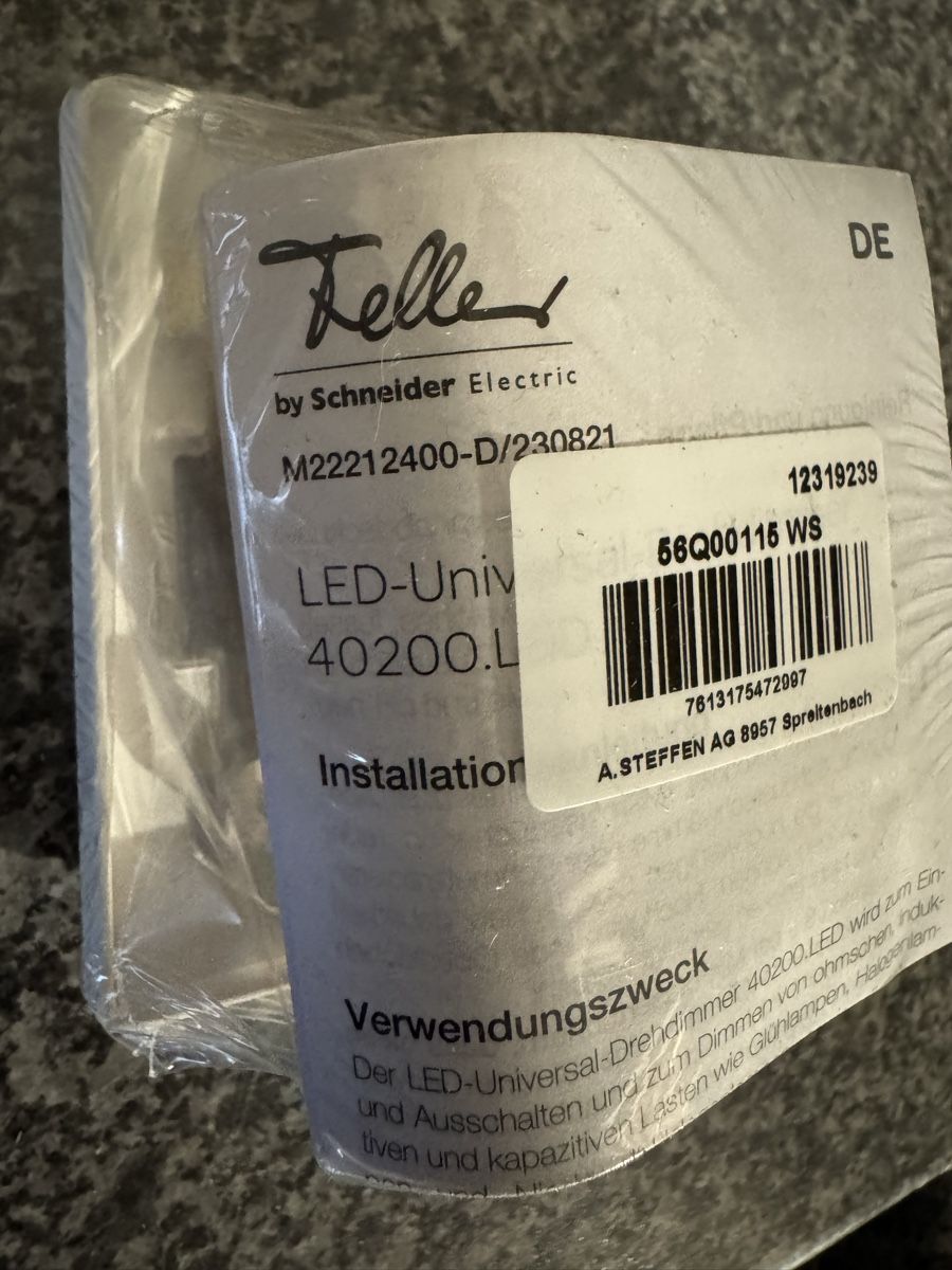 Feller Interruttori: LED Drehdimmer Universal – Nuovo e nell'imballaggio originale da Zürich venduto da papaplatte 1