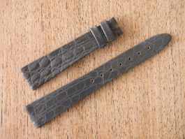 rar: flaches Concord Lederband 16mm NOS grau Kroko-Prägung