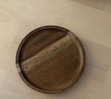 Holzteller rund dunkelbraun guter Zustand