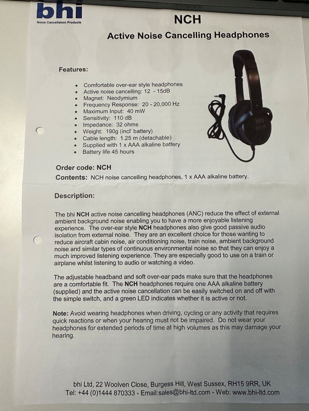 Kopfhörer: bhi Active Noise Cancelling (ANC) Kopfhörer – Neu (gemäss Beschreibung) aus Hünenberg von Wsidler 2