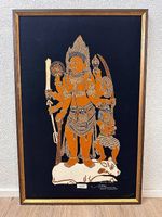 Vintage Indonesisches Batik Tulis Wandbild 60 x 93 cm