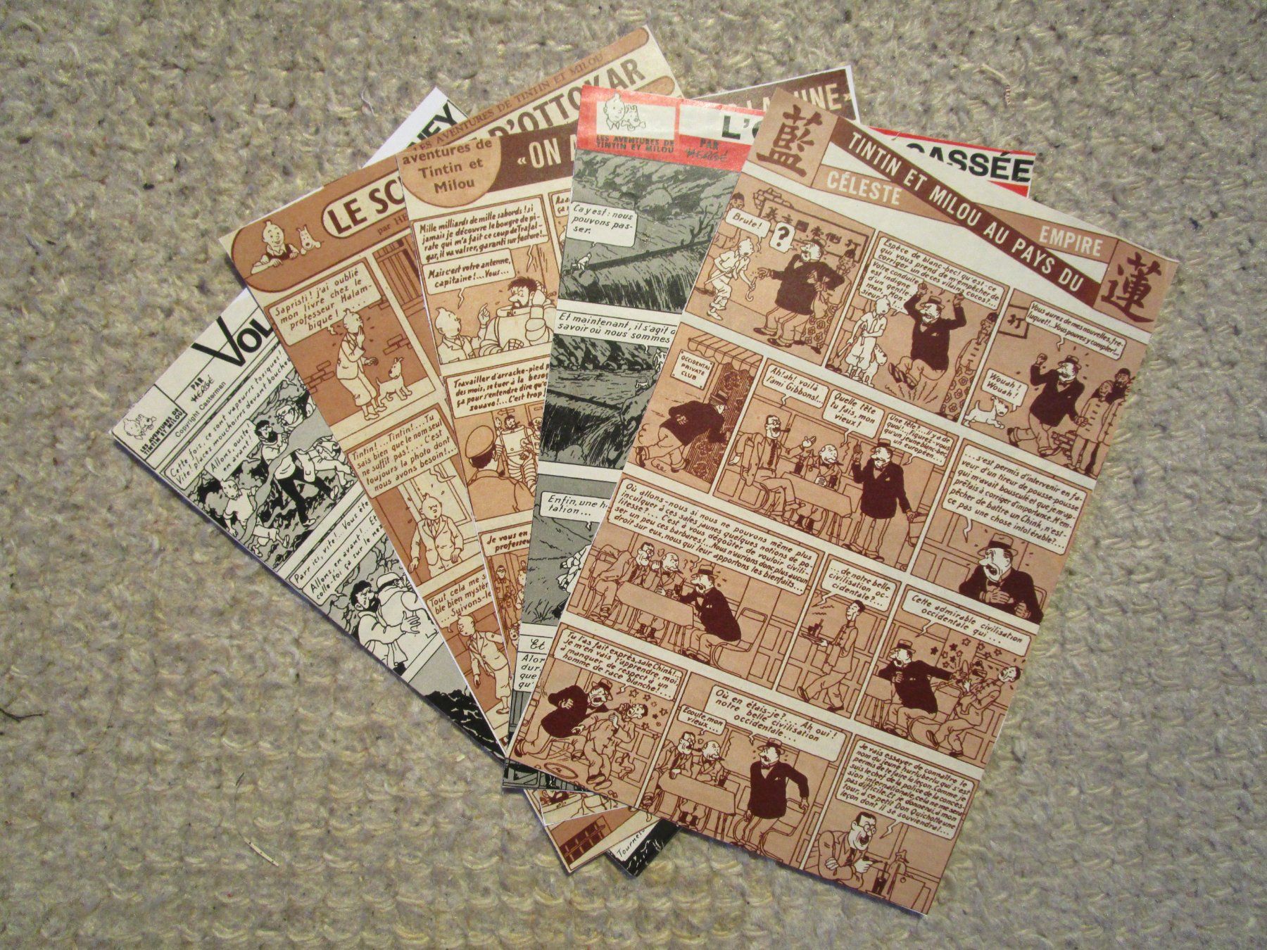 Fumetti: 1 page 5 albums différents de Tintin – Usato da Matran venduto da madren