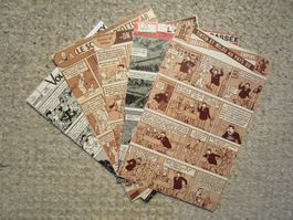 1 page 5 albums différents de Tintin