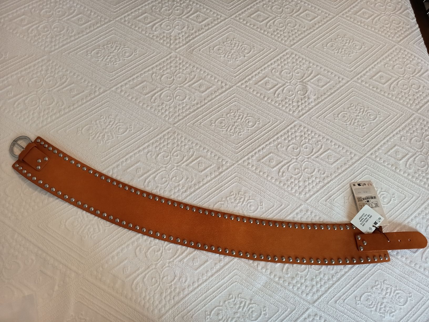 Zara Gürtel: Orange Suede Belt Studded – Neu (gemäss Beschreibung) aus Basel von beg_6v7r 1