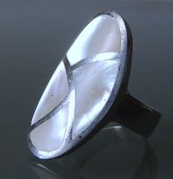 Perlmutt Silber 925 Fingerring Gr. 56