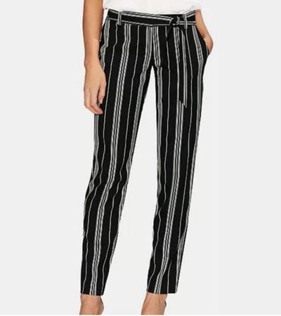 Pantalons Vince Camuto rayures noir blanc T42