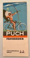 SELTENE PUCH-FAHRRÄDER WERBUNG, INDIANER,  1927, 7x 15 cm