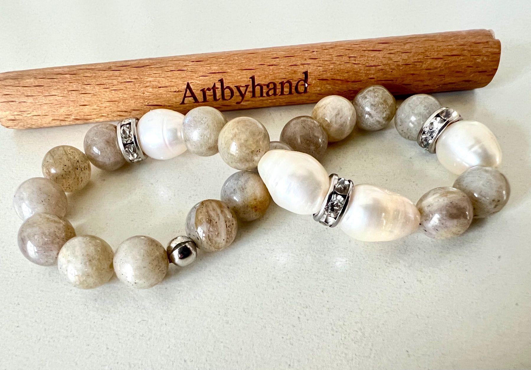 Bracciali & Braccialetti: Mondschimmer: Labradorit Armband mit Barockperlen – Usato da Ruswil venduto da artbyhand 6