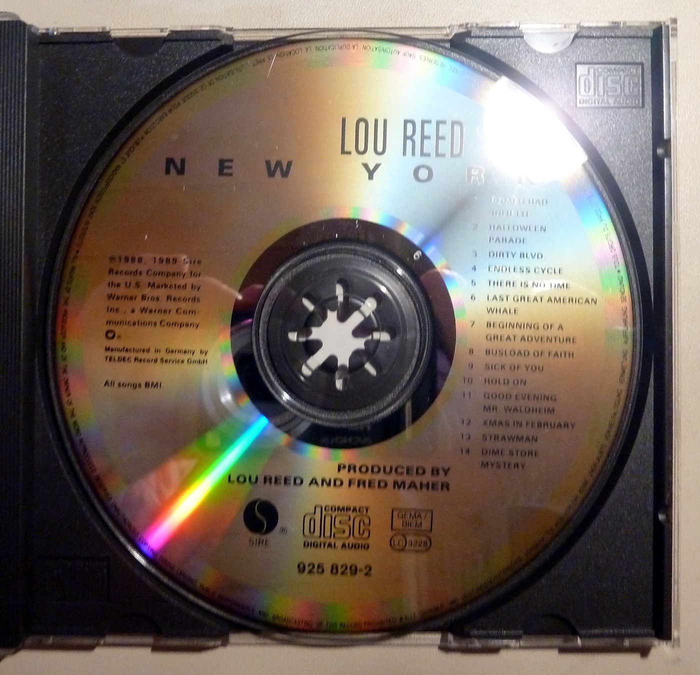 CDs: Lou Reed New York 1989 Audio CD – Gebraucht aus Mesocco von Nugivendus 1
