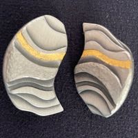 Zinn - Paar Brosche - Schmuck - Switzerland - aus 90iger