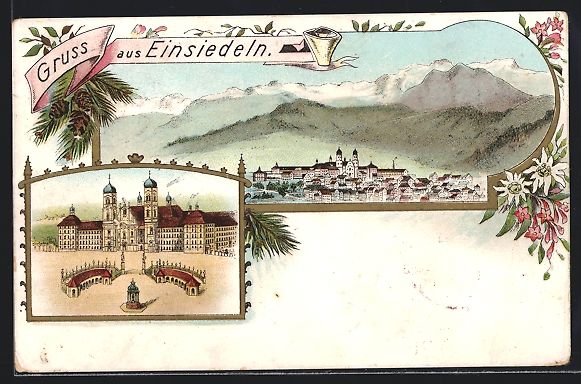 Ansichtskarten: Litho Einsiedeln, Totalansicht, Hauptpla – Gebraucht aus Berlin von bartko-reher