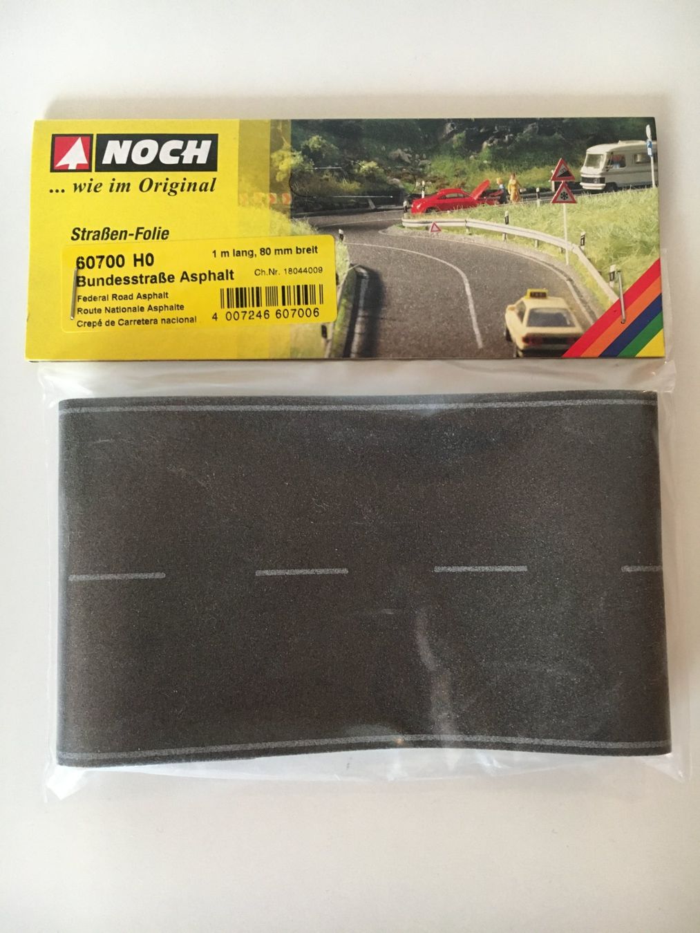 Noch Modellini di ferrovie: Noch H0 60700 Bundesstrasse Asphalt – Nuovo e nell'imballaggio originale da Rodersdorf venduto da Joerg11