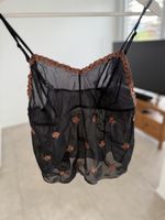 Elegantes schwarzes Negligé mit Spitze – XS/S