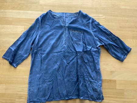 3/4 Bluse Gr. 48 blau mit Ersatzknopf