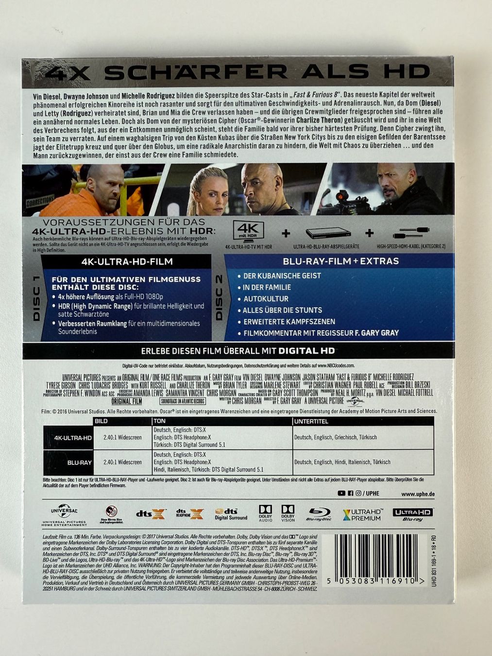 Alle DVDs: 4K UltraHD Blu-Ray Fast & Furious 8 – Gebraucht aus Gasel von Alter_Ego 1