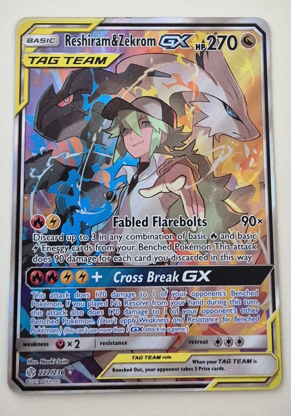 Pokémon Cartes à collectionner: Tag Team Reshiram & Zekrom GX CEC 222/236 – D'occasion à Oberrieden par ste_gsf8