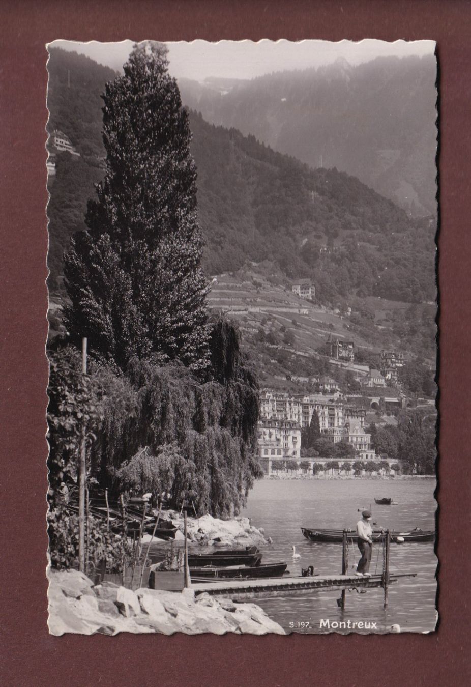 Cartoline postali: MONTREUX - Pêcheur - 1943 – Usato da Pully venduto da nicecards