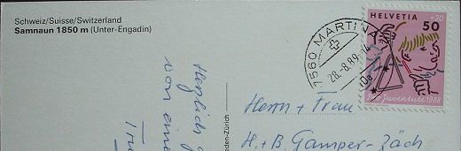 Cartoline postali: Gruss aus SAMNAUN Postauto – Usato da Jona venduto da philajona 1