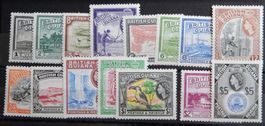 British Guyana Kat. 199-213 * 1954 Kat. 55 Euro