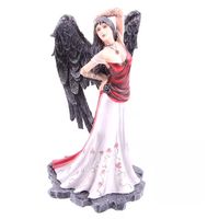 Dunkler Gothic Engel stehend - rot