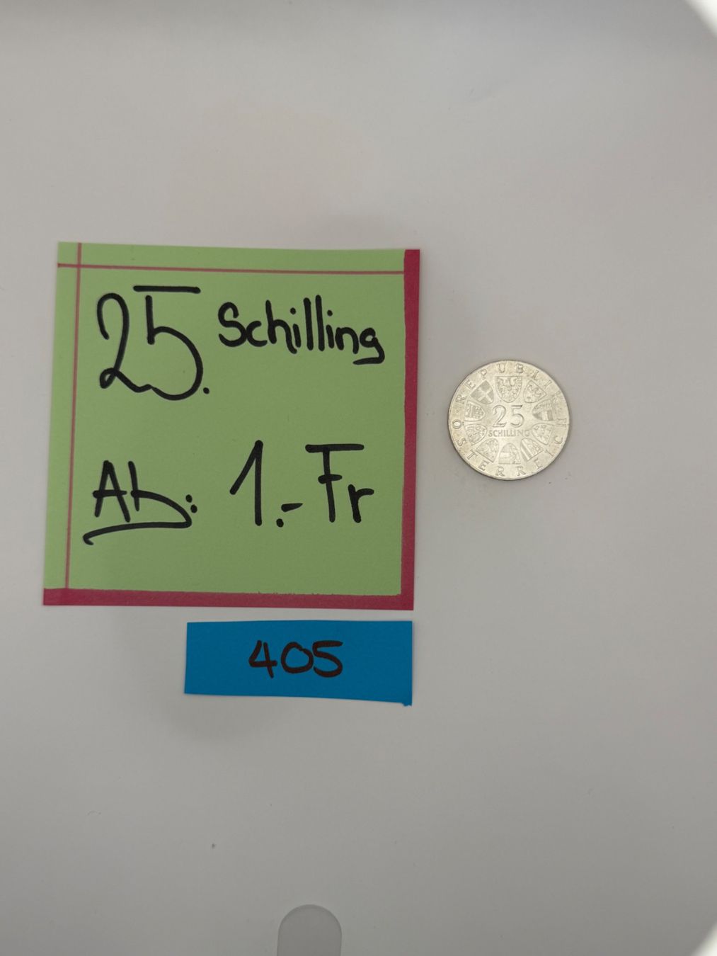 Toutes les monnaies: 25 Schilling Ab: 1.- Fr. – D'occasion à Engi par kasi09 1