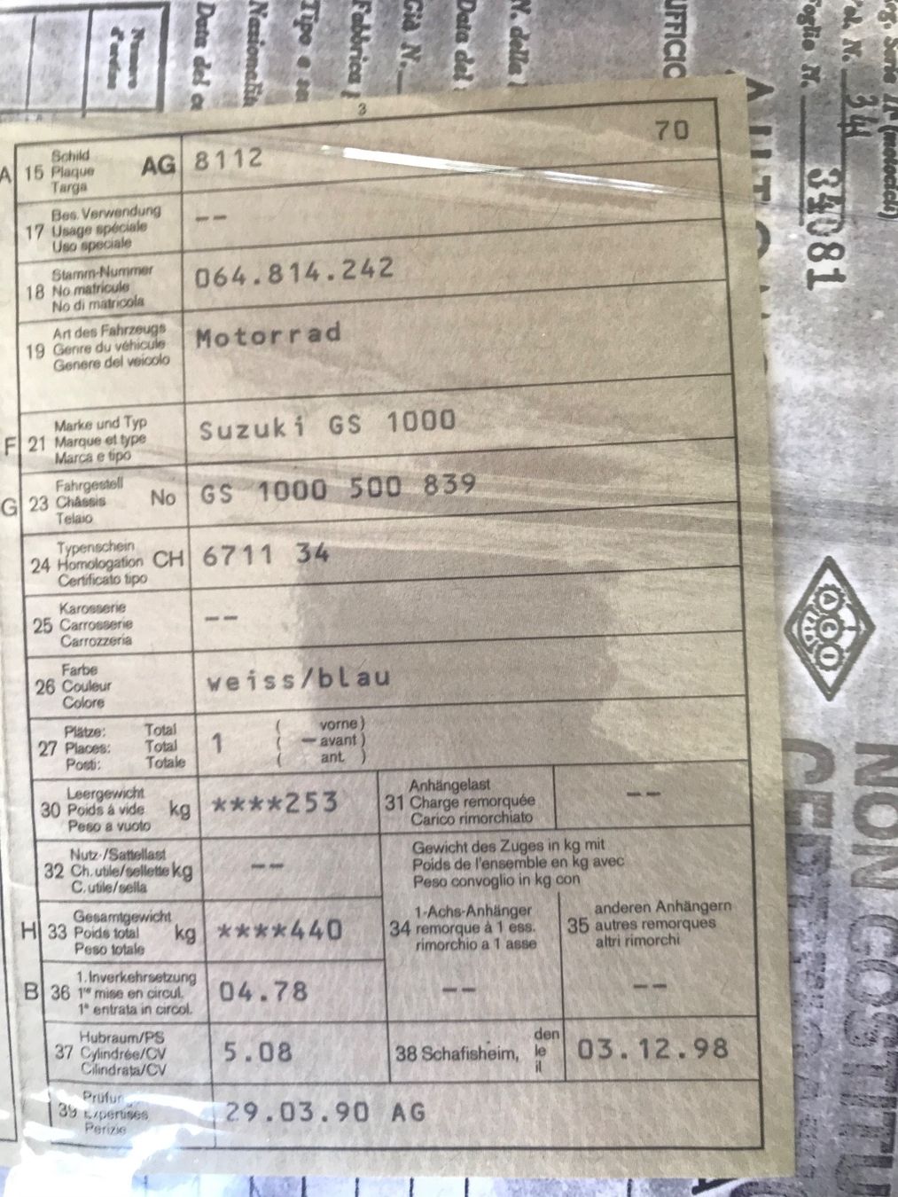 Strada: Suzuki GS 1000 – Usato da Künten venduto da sheila017 3