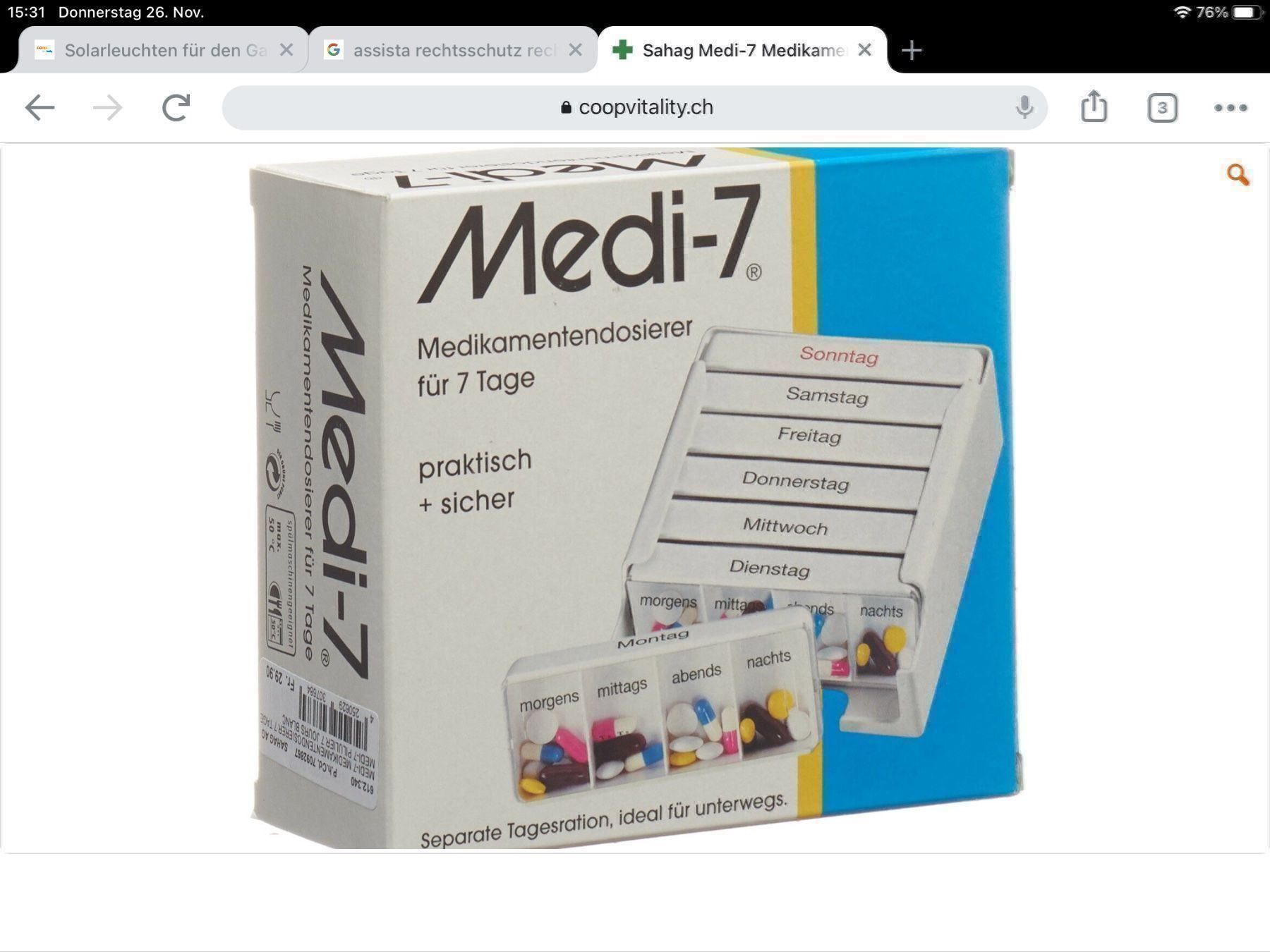 Contenitori & Simili: MEDI-7  Medikamentendosierer 7 Tage – Nuovo (secondo la descrizione) da Aesch BL venduto da Fortexx