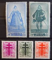 Belgien Kat. 830-834 ** 1948 Kat. 50 Euro