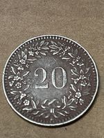 Schweizer Münze 20 Rappen 1943 B gebrauchter Zustand