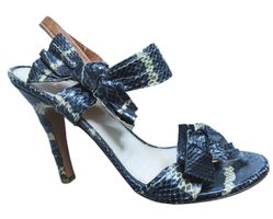 PRADA : Sandales en serpent bicolore 39.5