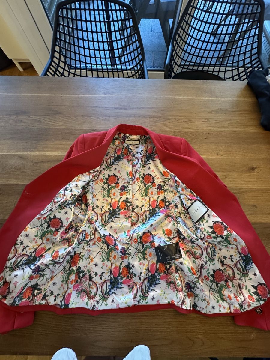 Jacken: Damen Blazer Rot Gr. L mit floralem Satinfutter – Neu (gemäss Beschreibung) aus Weisslingen von lar_r9qr 1