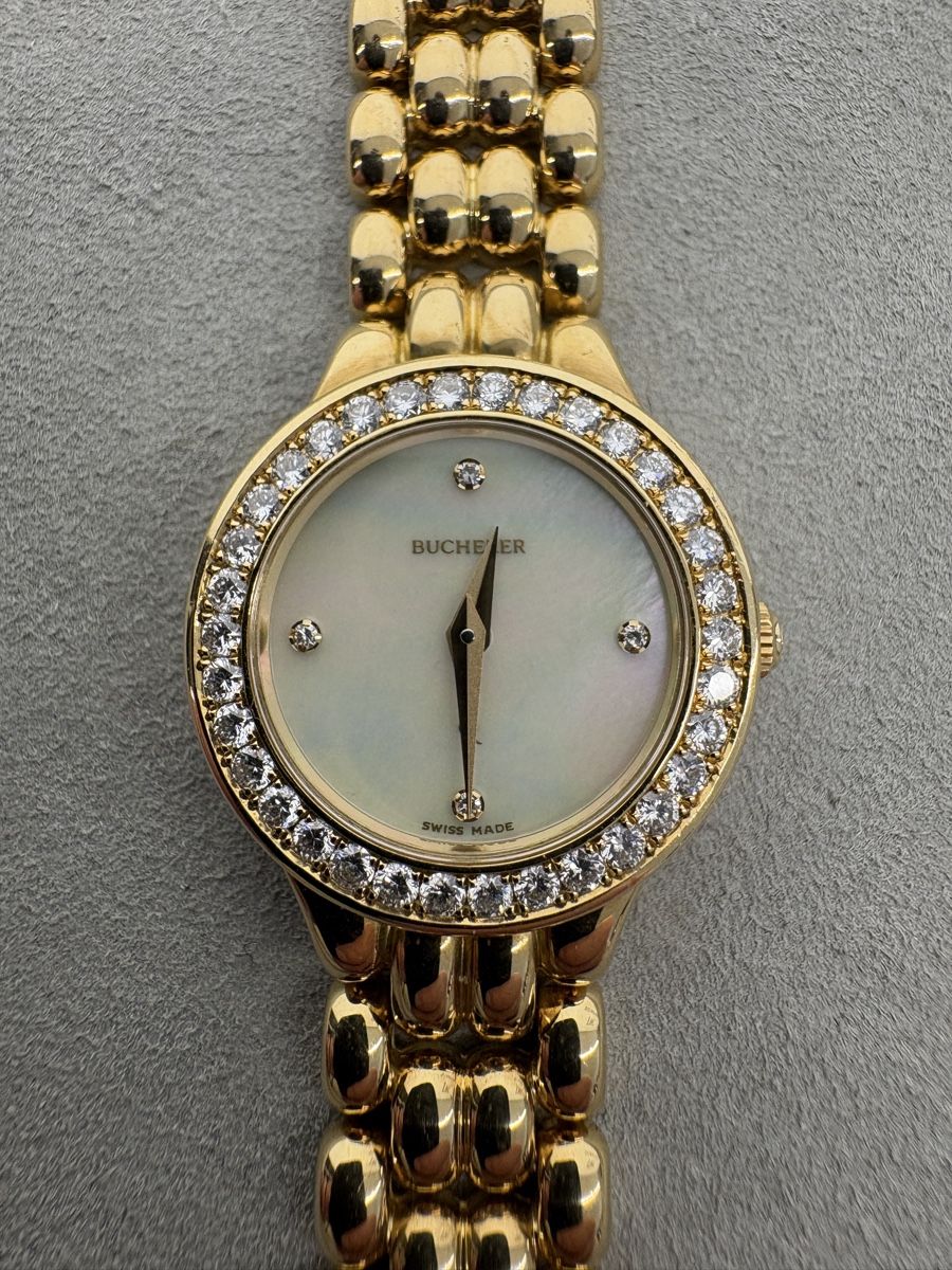 Bucherer Orologi: Bucherer Uhr Perlmutt Zifferblatt 18k – Usato da Zermatt venduto da Serverin-A