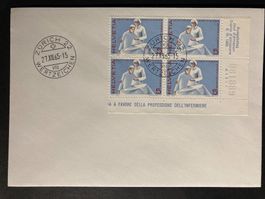 Schweiz 1965 Krankenpflege Eck-4er-Block CTO Zürich
