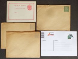 BRASIL + PORTUGAL: 5 entiers postaux des années 1893–2003, *