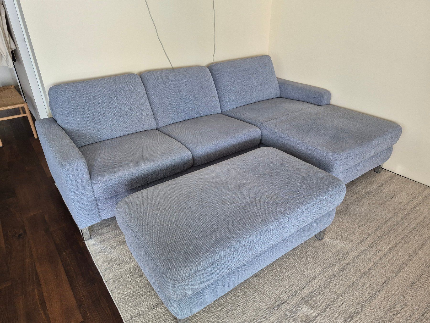 Musterring Divani: Musterring Wohnlandschaft MR 365 Hellblau mit grossem Hocker – Usato da Zollikon venduto da rus_jl77 1