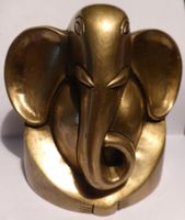 INTERESSANTER ANTIKER -MESSING-ELEFANT,--9 CM HOCH,-SCHWER