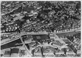 Schöne alte Postkarte ZÜRICH von oben 1935