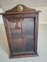 Antiker Hängeschrank/Vitrine mit Glastür, Holz, Top!