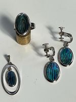 Ariki Schmuckset Abalone Muschel rhodiniert Ohrringe