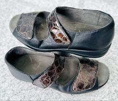 Vivo Sandalen Leder dunkelbraun Kroko Optik, Gr. 37